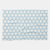 Blauw en wit Retro  Daisy Pattern Theedoek (Horizontaal)