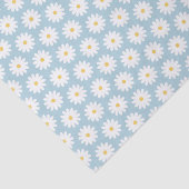 Blauw en wit Retro  Daisy Pattern Tissuepapier (Detail)