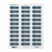 Blauw en wit Retro Thlef adres Fern Leaf Etiket (Full Sheet)