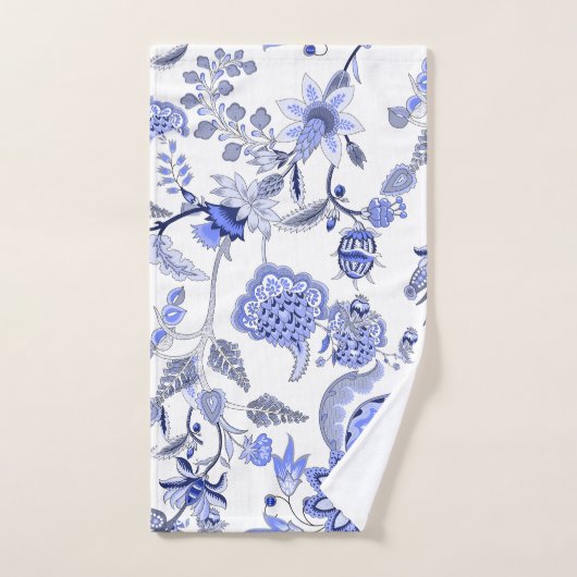 Blauw en wit Romantic Chintz Floral Bad Handdoek (Handdoek)