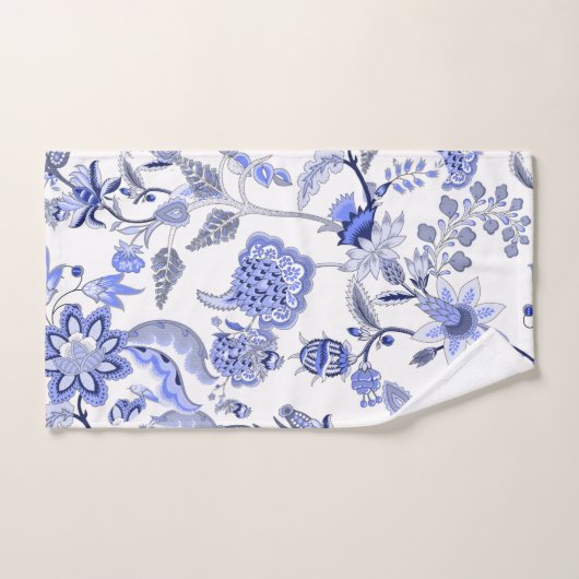 Blauw en wit Romantic Chintz Floral Bad Handdoek (Handdoek)