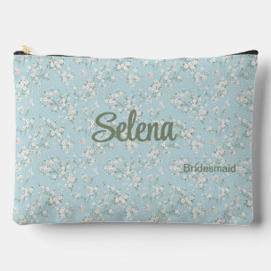 Blauw en Wit Romantisch Bloemen Bruidsmeisje Etui