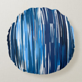 Blauw en wit rond kussen