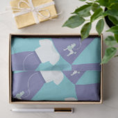 Blauw en wit ronddraaiende rokken patroon tissuepapier (Geschenk)