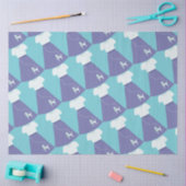 Blauw en wit ronddraaiende rokken patroon tissuepapier (Craft)