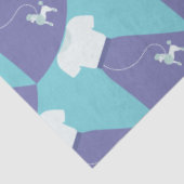 Blauw en wit ronddraaiende rokken patroon tissuepapier (Detail)