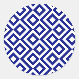 Blauw en wit ronde sticker