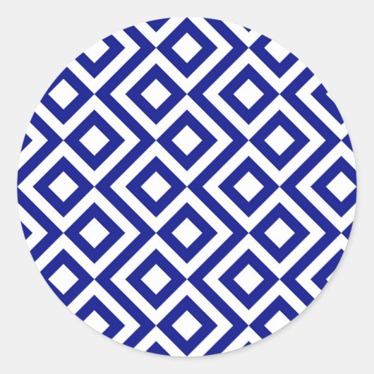 Blauw en wit ronde sticker (Voorkant)