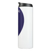 Blauw en wit, rozerig design thermosbeker (Geroteerd rechts)