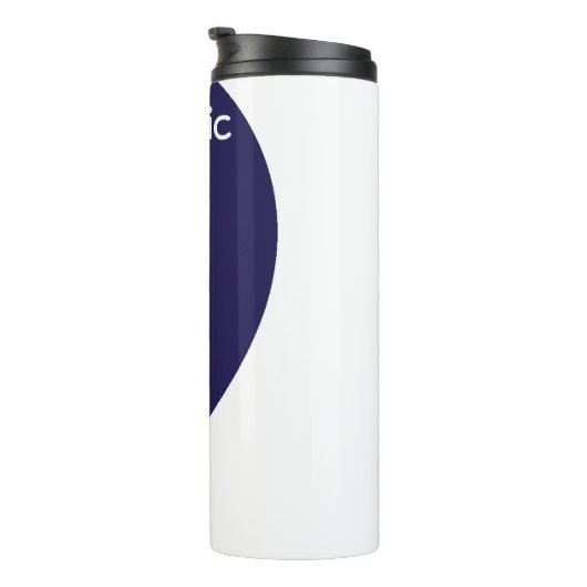 Blauw en wit, rozerig design thermosbeker (Geroteerd rechts)