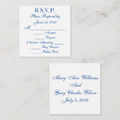 Blauw en Wit RSVP-kaarten Informatiekaartje (Voorkant / Achterkant)