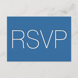 Blauw en Wit RSVP Wedding Response R02Z Kaartje