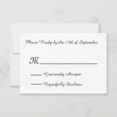 Blauw en Wit RSVP Wedding Response R02Z Kaartje (Achterkant)