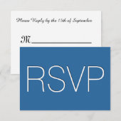 Blauw en Wit RSVP Wedding Response R02Z Kaartje (Voorkant / Achterkant)