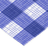 Blauw en wit ruitjespatroon met vette strepen korte tafelloper (Hoek)