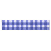 Blauw en wit ruitjespatroon met vette strepen korte tafelloper (Horizontaal)