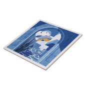 Blauw en wit Santorini Mediterraan Azulejo Tegeltje (Zijkant)