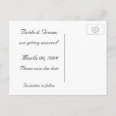Blauw en wit Save the Date Briefkaarten (Achterkant)