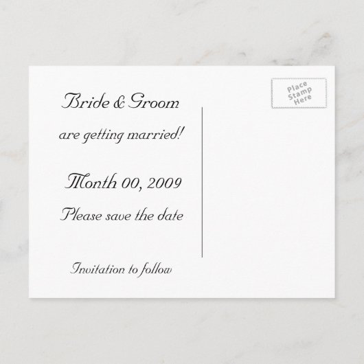Blauw en wit Save the Date Briefkaarten (Achterkant)