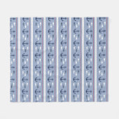 Blauw en wit scheepsanker fleece deken (Voorkant (Horizontaal))