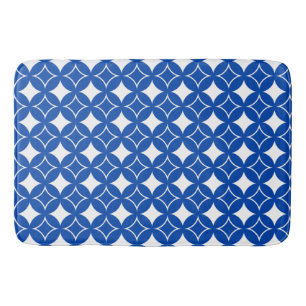 Blauw en wit scheepspatroon badmat