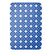 Blauw en wit scheepspatroon badmat (Voorkant Verticaal)