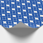 Blauw en wit scheepspatroon cadeaupapier (Hoek)