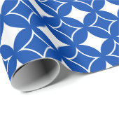 Blauw en wit scheepspatroon cadeaupapier (Rol Hoek)