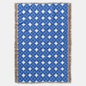 Blauw en wit scheepspatroon deken (Voorkant Verticaal)