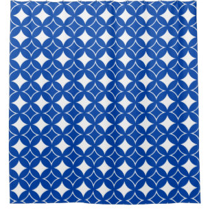 Blauw en wit scheepspatroon douchegordijn