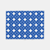 Blauw en wit scheepspatroon fleece deken (Voorkant (Horizontaal))