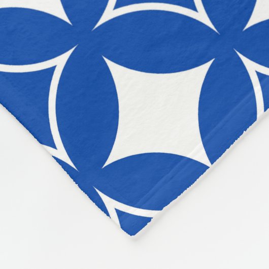 Blauw en wit scheepspatroon fleece deken (Hoek)