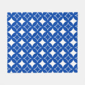 Blauw en wit scheepspatroon fleece deken (Voorkant (Horizontaal))