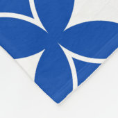 Blauw en wit scheepspatroon fleece deken (Hoek)