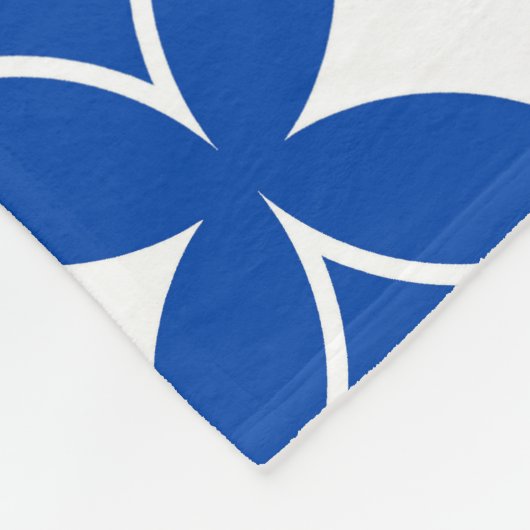 Blauw en wit scheepspatroon fleece deken (Hoek)