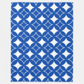 Blauw en wit scheepspatroon fleece deken (Voorkant)