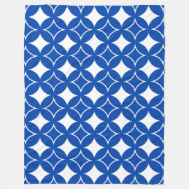 Blauw en wit scheepspatroon fleece deken