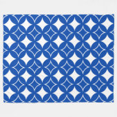 Blauw en wit scheepspatroon fleece deken (Voorkant (Horizontaal))