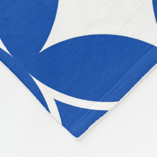 Blauw en wit scheepspatroon fleece deken (Hoek)