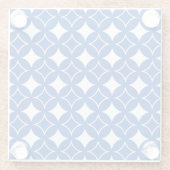 Blauw en wit scheepspatroon glazen onderzetter (Achterkant)