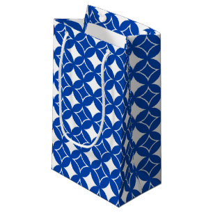 Blauw en wit scheepspatroon klein cadeauzakje