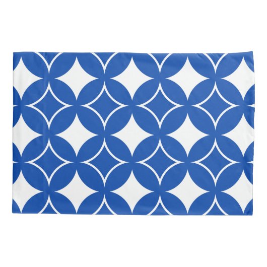 Blauw en wit scheepspatroon kussensloop (Achterkant)