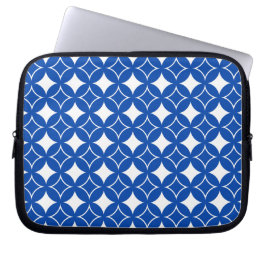 Blauw en wit scheepspatroon laptop sleeve