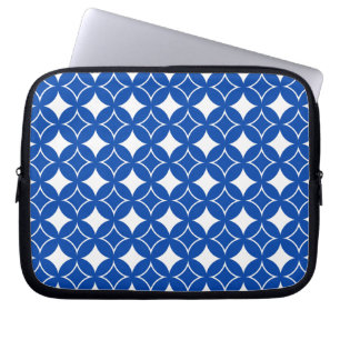 Blauw en wit scheepspatroon laptop sleeve