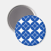 Blauw en wit scheepspatroon magneet (Voorkant / Achterkant)