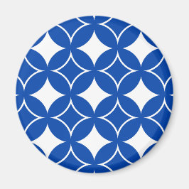 Blauw en wit scheepspatroon magneet