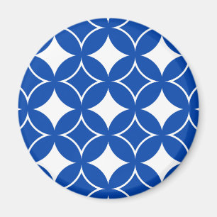 Blauw en wit scheepspatroon magneet