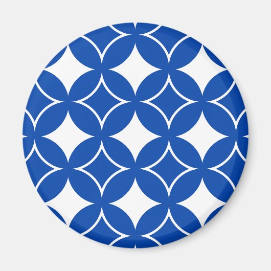 Blauw en wit scheepspatroon magneet (Voorkant)