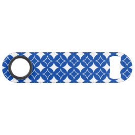 Blauw en wit scheepspatroon speed flessenopener