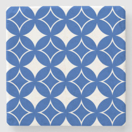 Blauw en wit scheepspatroon stenen onderzetter